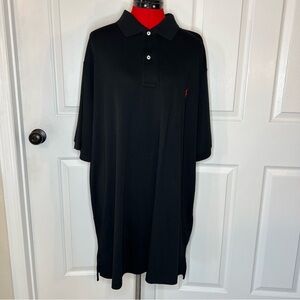 Polo Ralph Lauren Black Collared Shirt Short Sleeve Mens XLT Red Pony